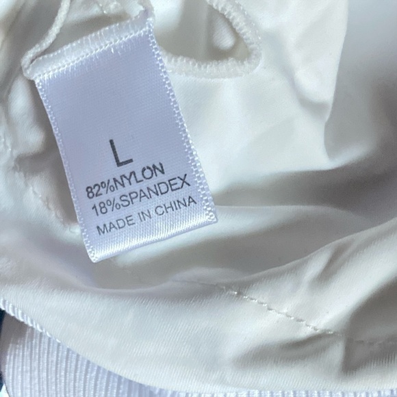 One Piece One Shoulder Cut Out Ribbed Midriff Cut-Out Swimsuit Black/Whi… - Picture 7 of 12